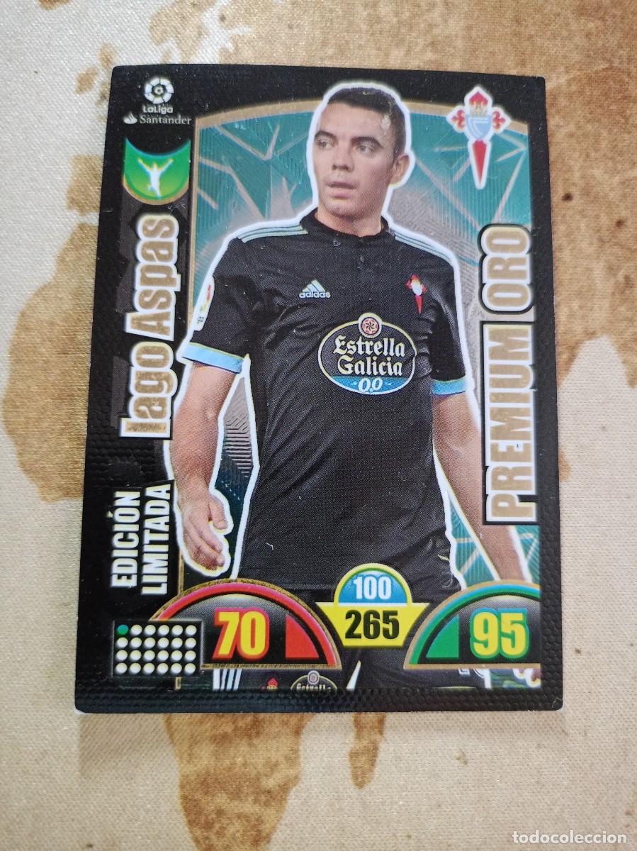 Cromos de F&uacute;tbol: # PREMIUM ORO Edici&oacute;n Limitada IAGO ASPAS Adrenalyn 2017-18