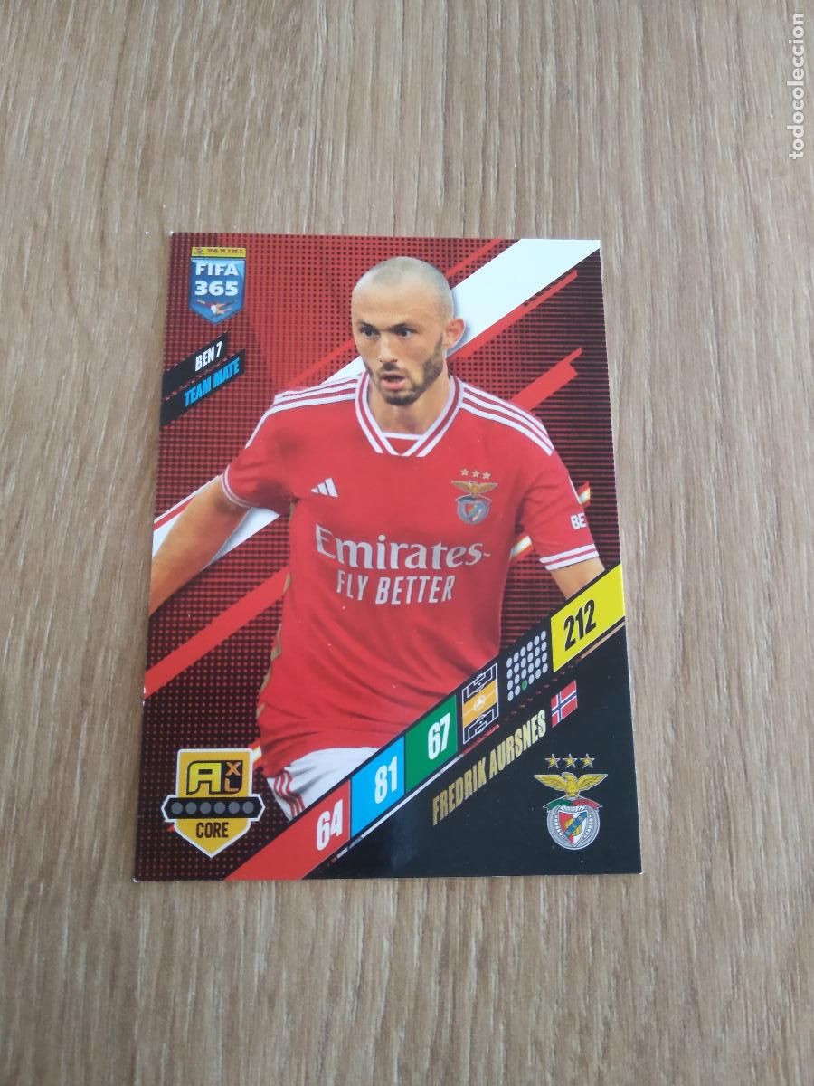 Cromos de F&uacute;tbol: BEN 7 FREDRIK AURSNES BENFICA CROMO FUTBOL PANINI ADRENALYN 23-24 FIFA 365 2023-2024