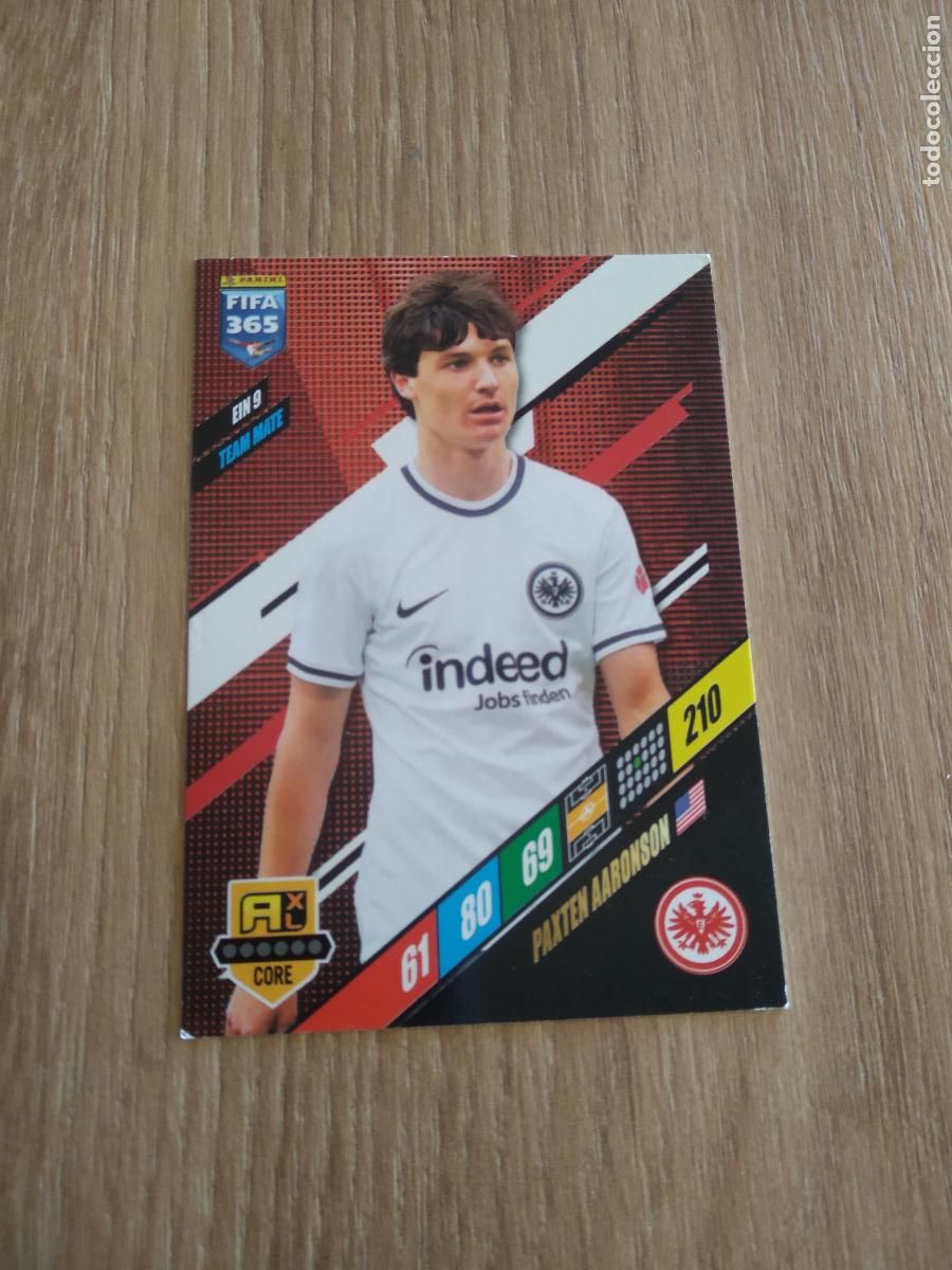 Cromos de F&uacute;tbol: EIN 9 PAXTEN AARONSON Eintracht Frankfurt CROMO FUTBOL PANINI ADRENALYN 23-24 FIFA 365 2023-2024