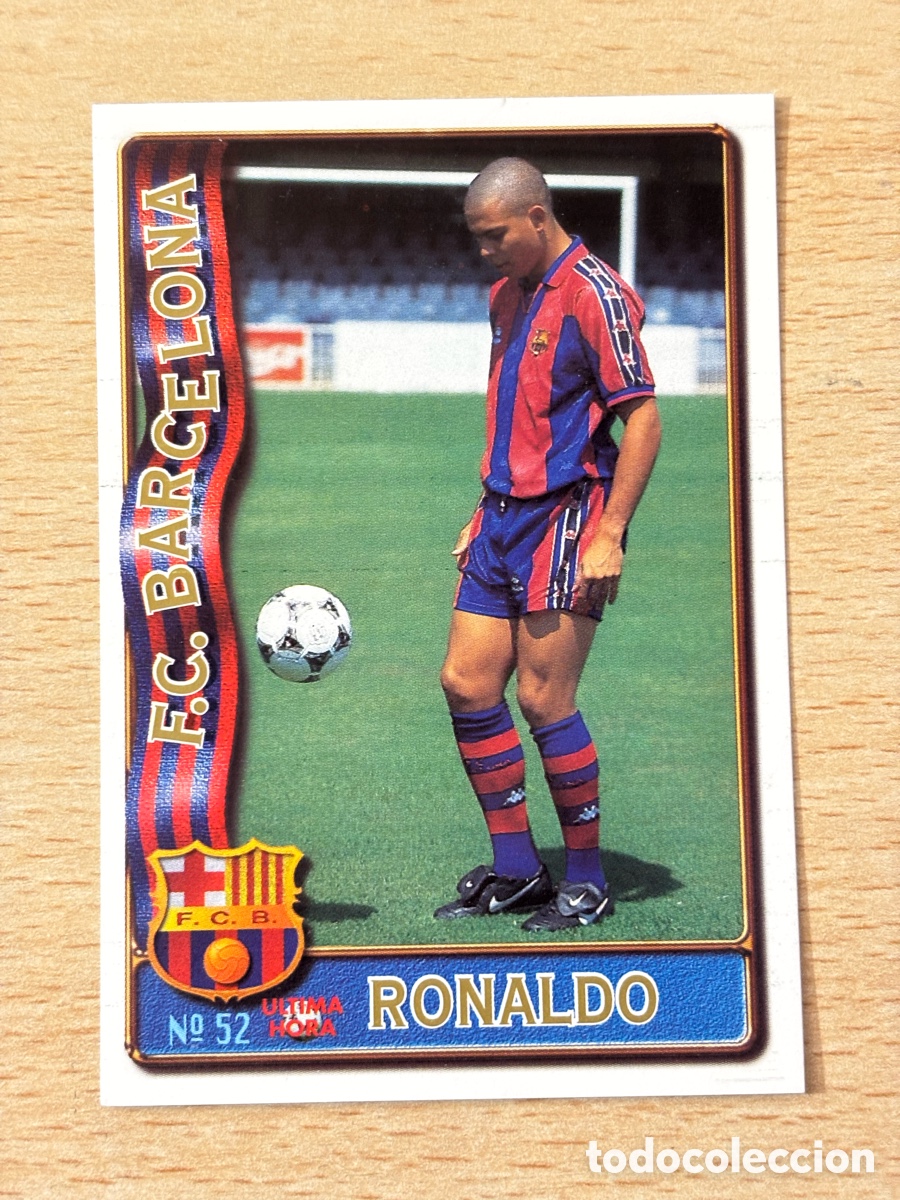 Cromos de F&uacute;tbol: # 52 U H Ronaldo FC Barcelona rookie card. Mundicromo 96/97. Excelente estado