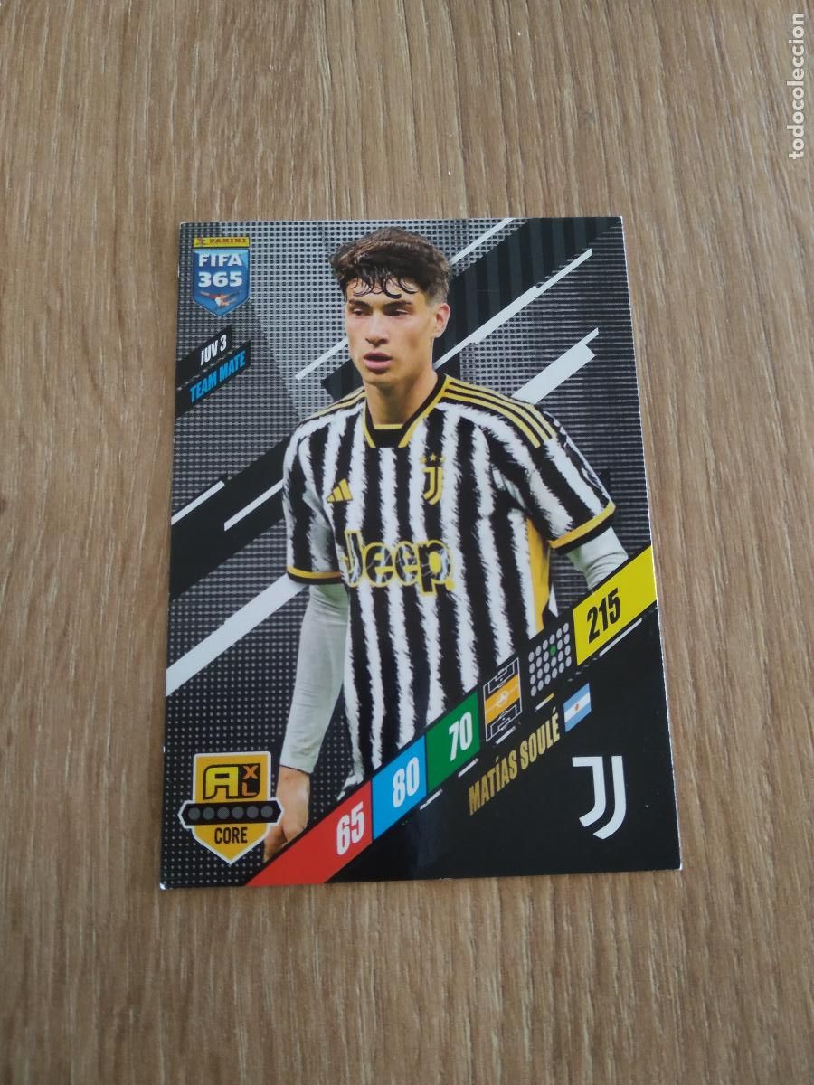 Cromos de F&uacute;tbol: JUV 3 MATIAS SOULE JUVENTUS TURIN CROMO FUTBOL PANINI ADRENALYN 23-24 FIFA 365 2023-2024