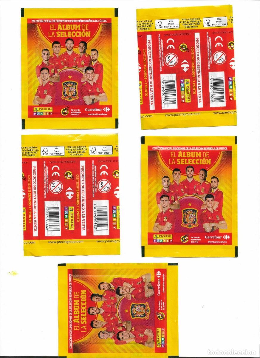 Cromos de F&uacute;tbol: CROMOS SELECCION ESPA&Ntilde;OLA EUROCOPA 2020 / 2021 - 5 SOBRES - PANINI / CARREFOUR