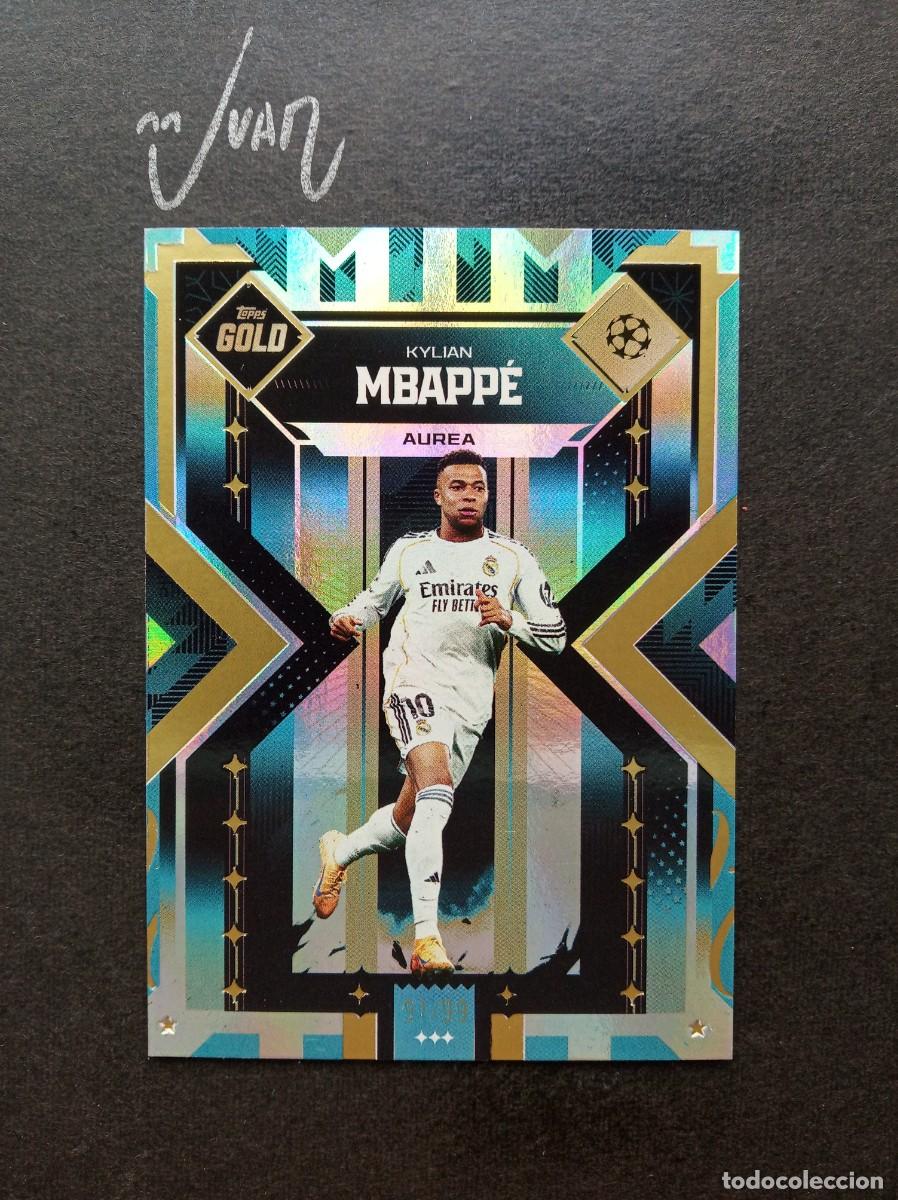 Figurine di Calcio: AUREA NUMERADA #/99 PARALELA BLUE MBAPPE REAL MADRID FRANCIA ⚽ TOPPS &reg; GOLD UCC UEFA 2025 2026 25 26
