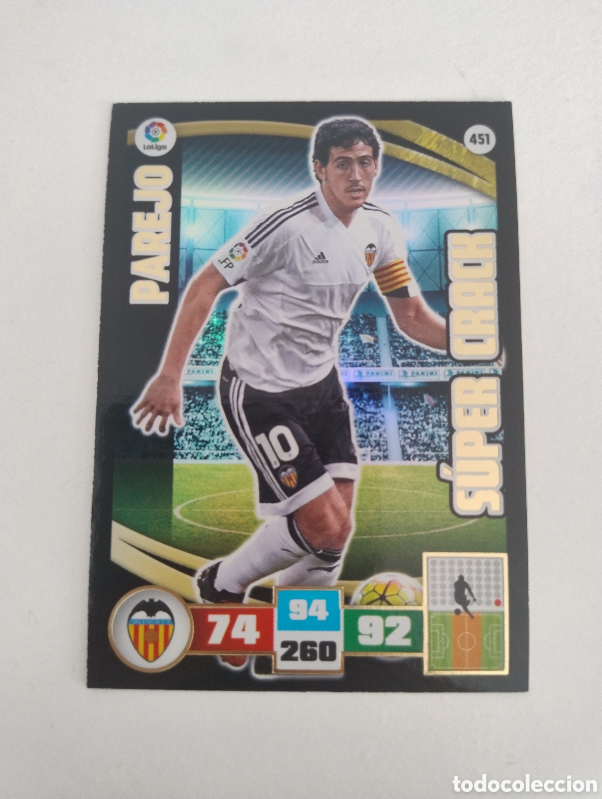 Cromos de F&uacute;tbol: 451 - Parejo - Valencia - Adrenalyn XL Liga 2015 - 2016 Super Crack