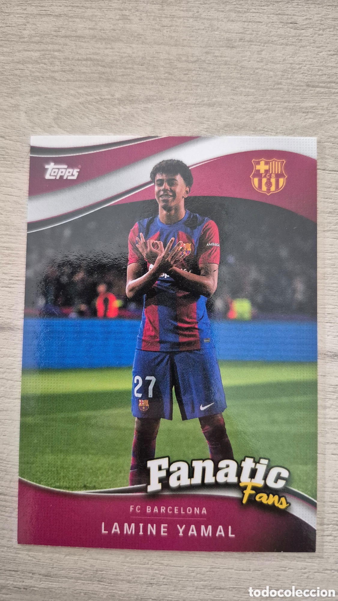 Cromos de F&uacute;tbol: Lamine Yamal &rdquo;Fanatic Fans&rdquo; Topps FC Barcelona Fan Set 2024/25