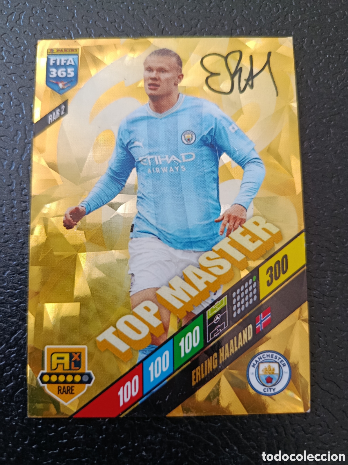 Cromos de F&uacute;tbol: ADRENALYN XL 2024 FIFA 365 TOP MASTER ERLING HAALAND - con firma - MANCHESTER CITY
