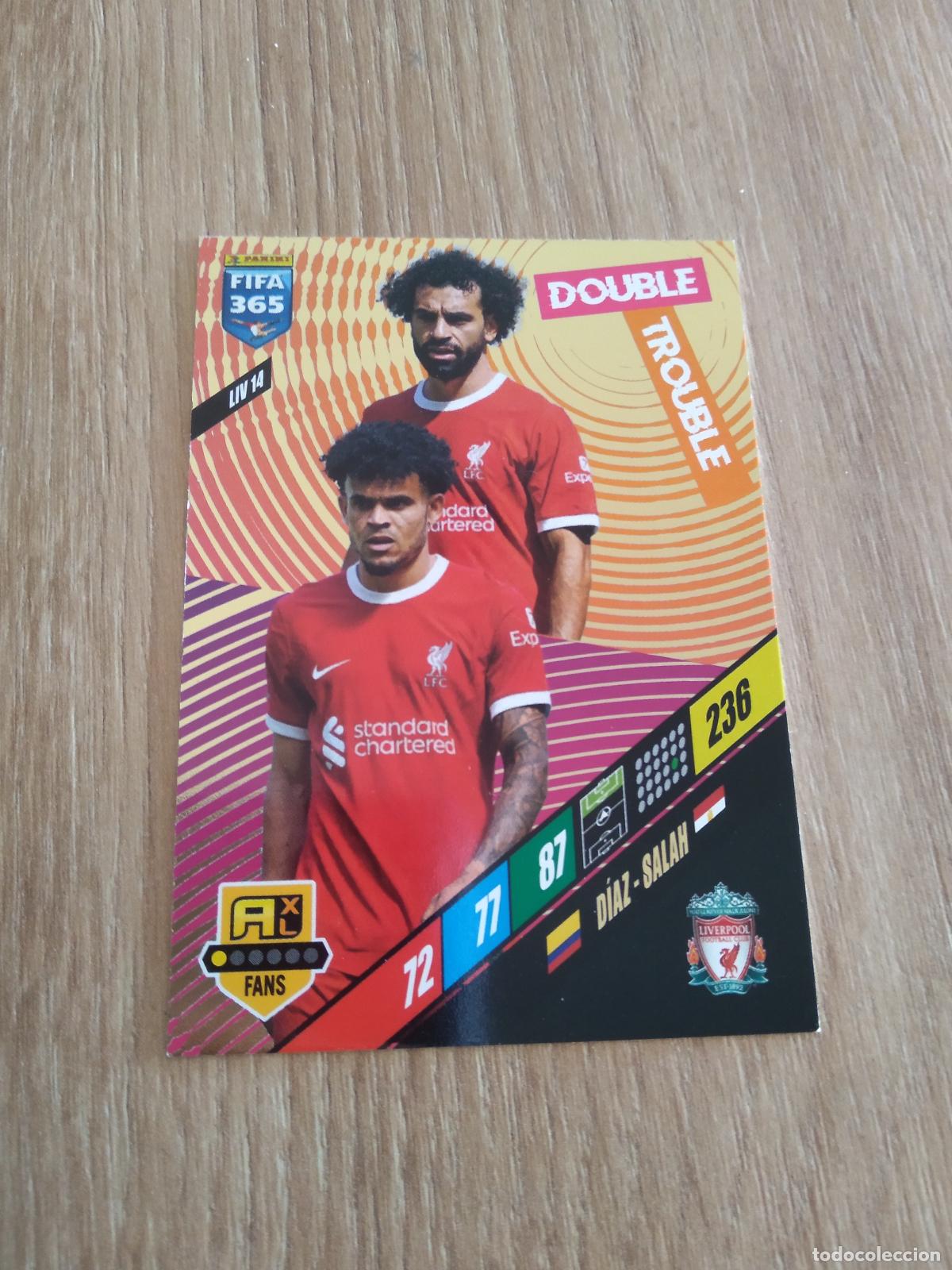 Football Stickers: LIV 14 LUIS DIAZ SALAH LIVERPOOL CROMO FUTBOL PANINI ADRENALYN 23-24 FIFA 365 2023-2024