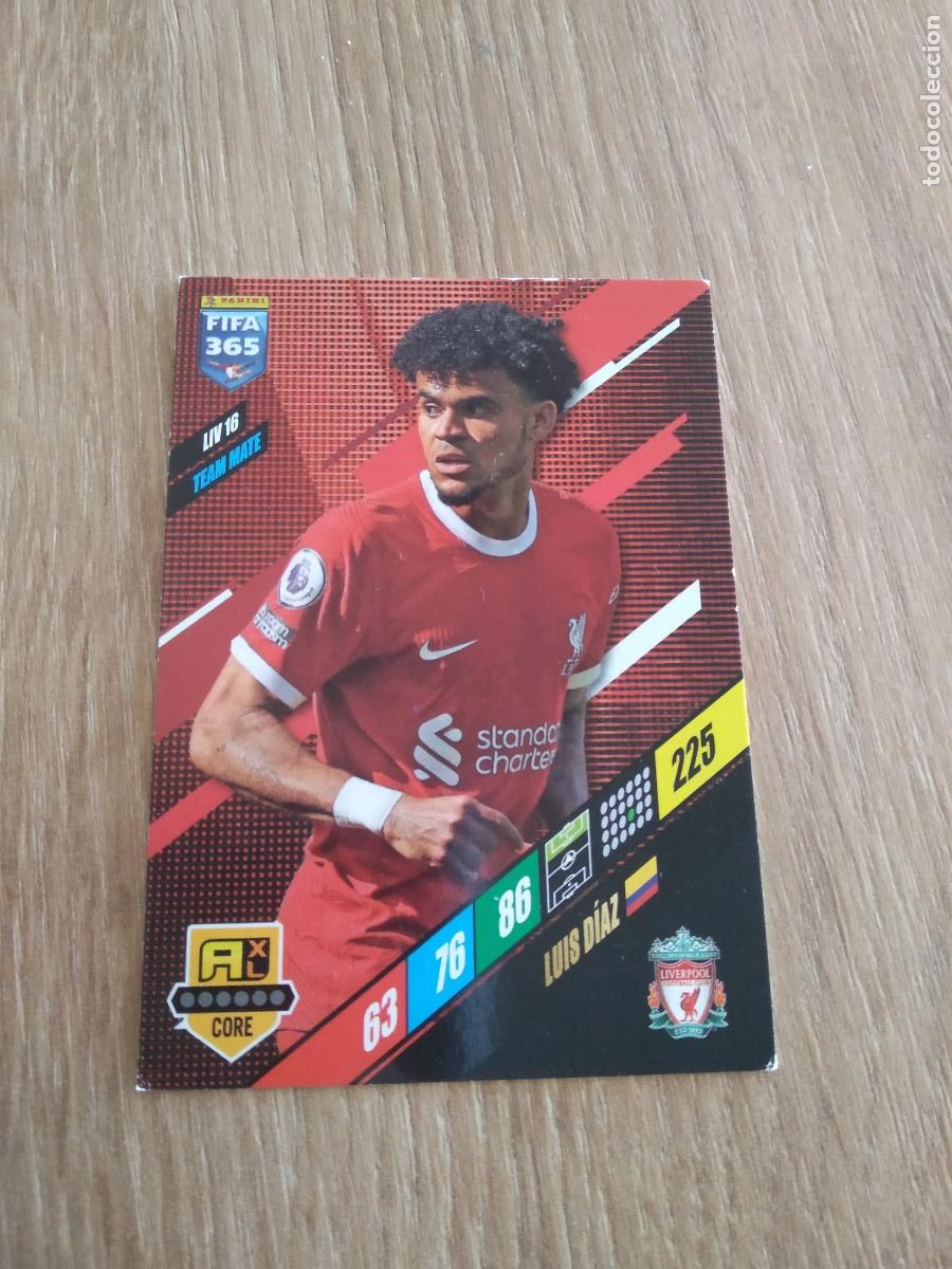 Football Stickers: LIV 16 LUIS DIAZ LIVERPOOL CROMO FUTBOL PANINI ADRENALYN 23-24 FIFA 365 2023-2024