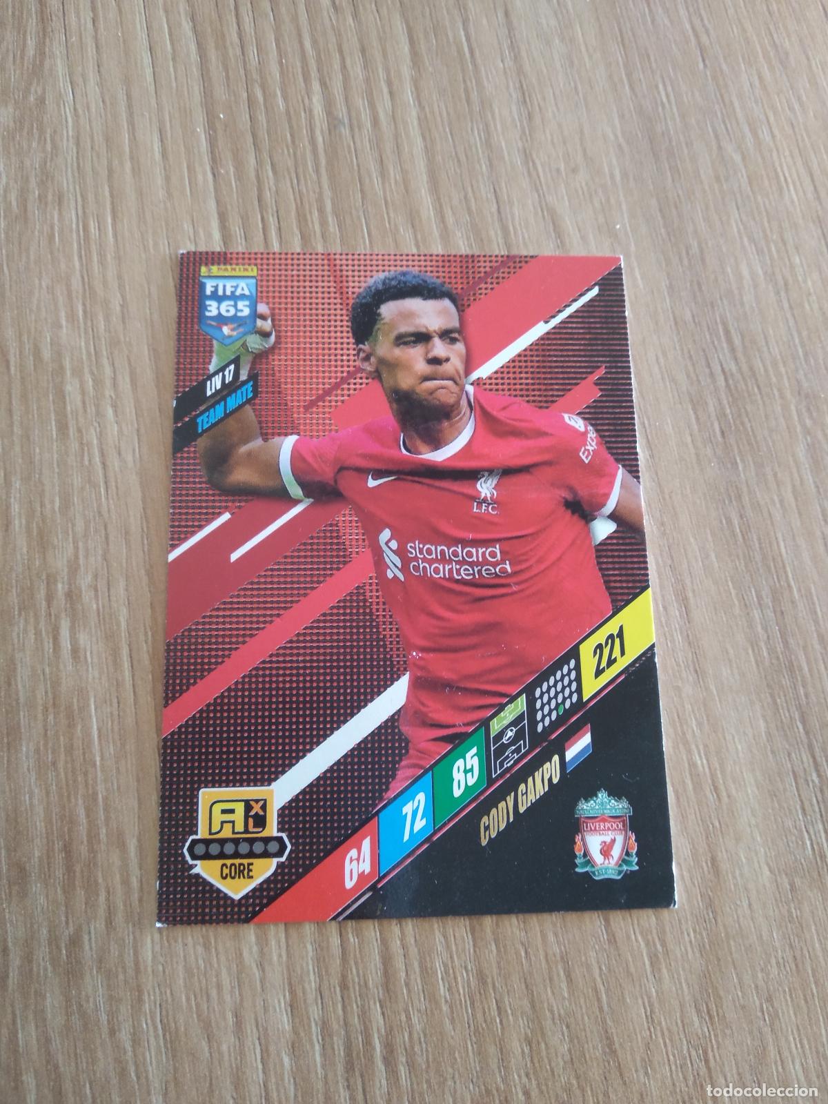 Cromos de F&uacute;tbol: LIV 17 CODY GAKPO LIVERPOOL CROMO FUTBOL PANINI ADRENALYN 23-24 FIFA 365 2023-2024