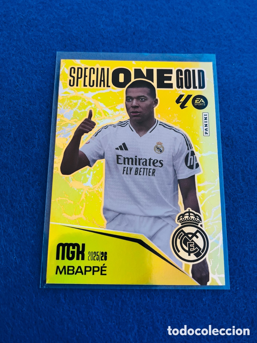 Cromos de F&uacute;tbol: Mbappe-Real Madrid Special One Gold Megacracks 2025/26