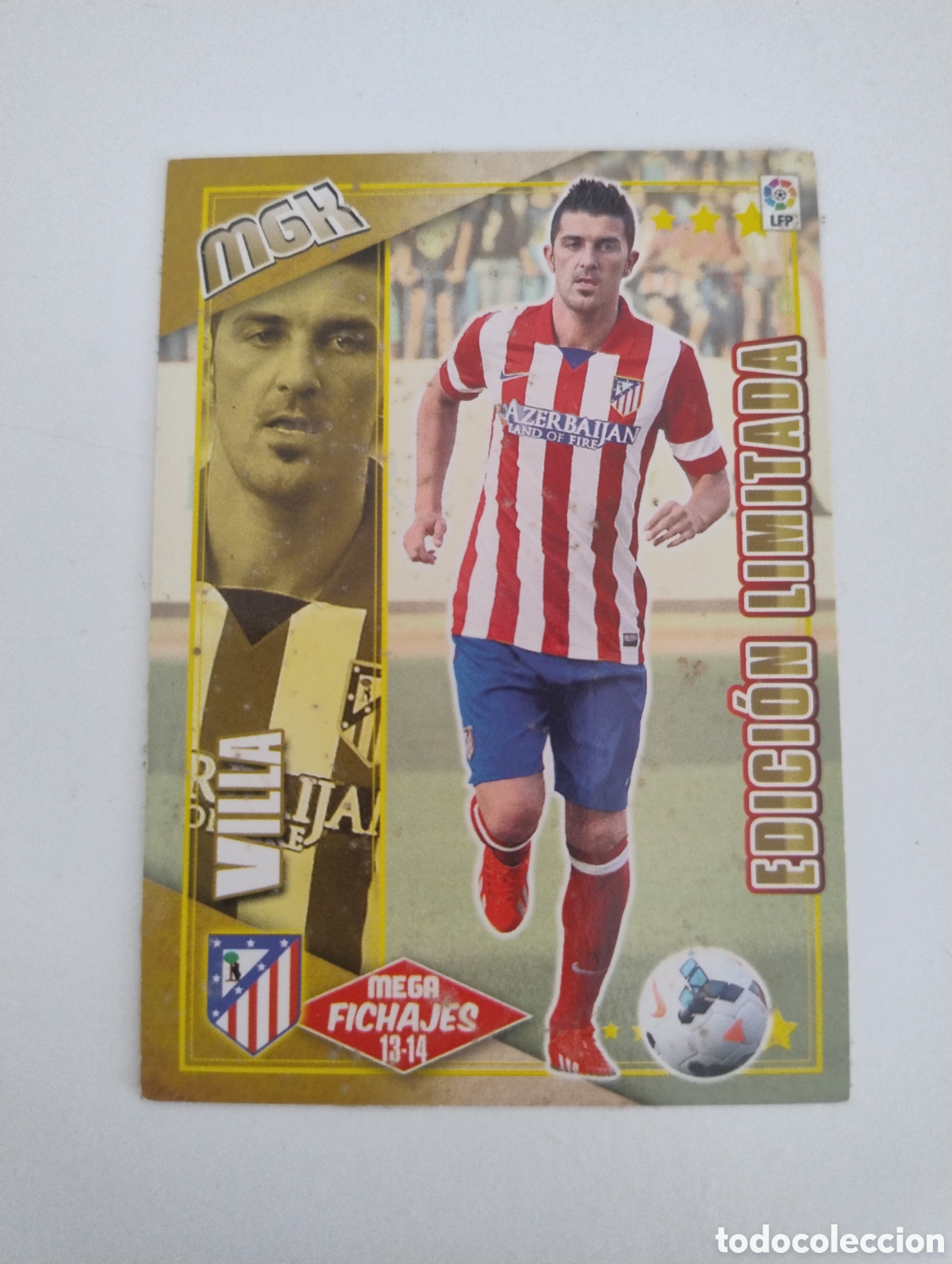 Cromos de F&uacute;tbol: 508 - Villa - Atl&eacute;tico de Madrid - Megacracks 2013 - 2014 Edici&oacute;n Limitada Mega Fichajes