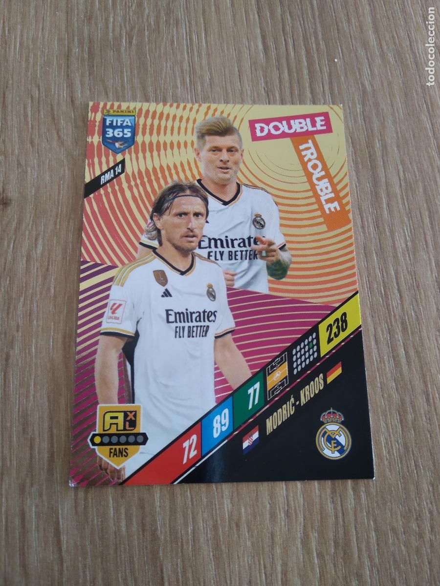 Cromos de F&uacute;tbol: RMA 14 MODRIC KROOS REAL MADRID CROMO FUTBOL PANINI ADRENALYN 23-24 FIFA 365 2023-2024