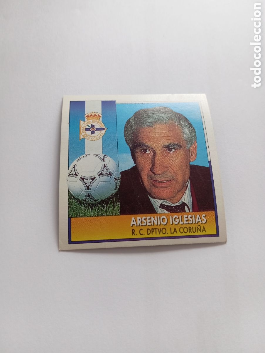 Cromos de F&uacute;tbol: ENTRENADOR ARSENIO IGLESIAS Deportivo Liga Este 1992 1993 Panini 92 93 NUEVO SIN PEGAR