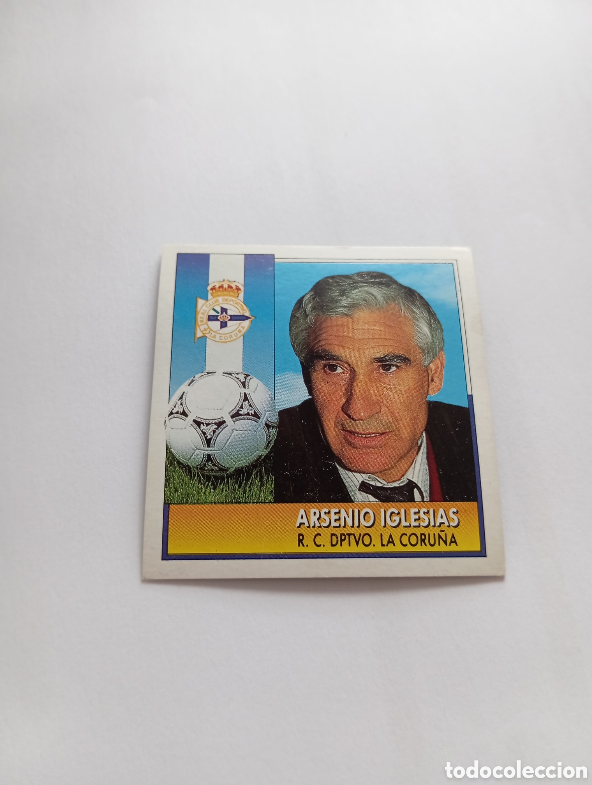 Cromos de F&uacute;tbol: ENTRENADOR ARSENIO IGLESIAS Deportivo Liga Este 1992 1993 Panini 92 93 NUEVO SIN PEGAR