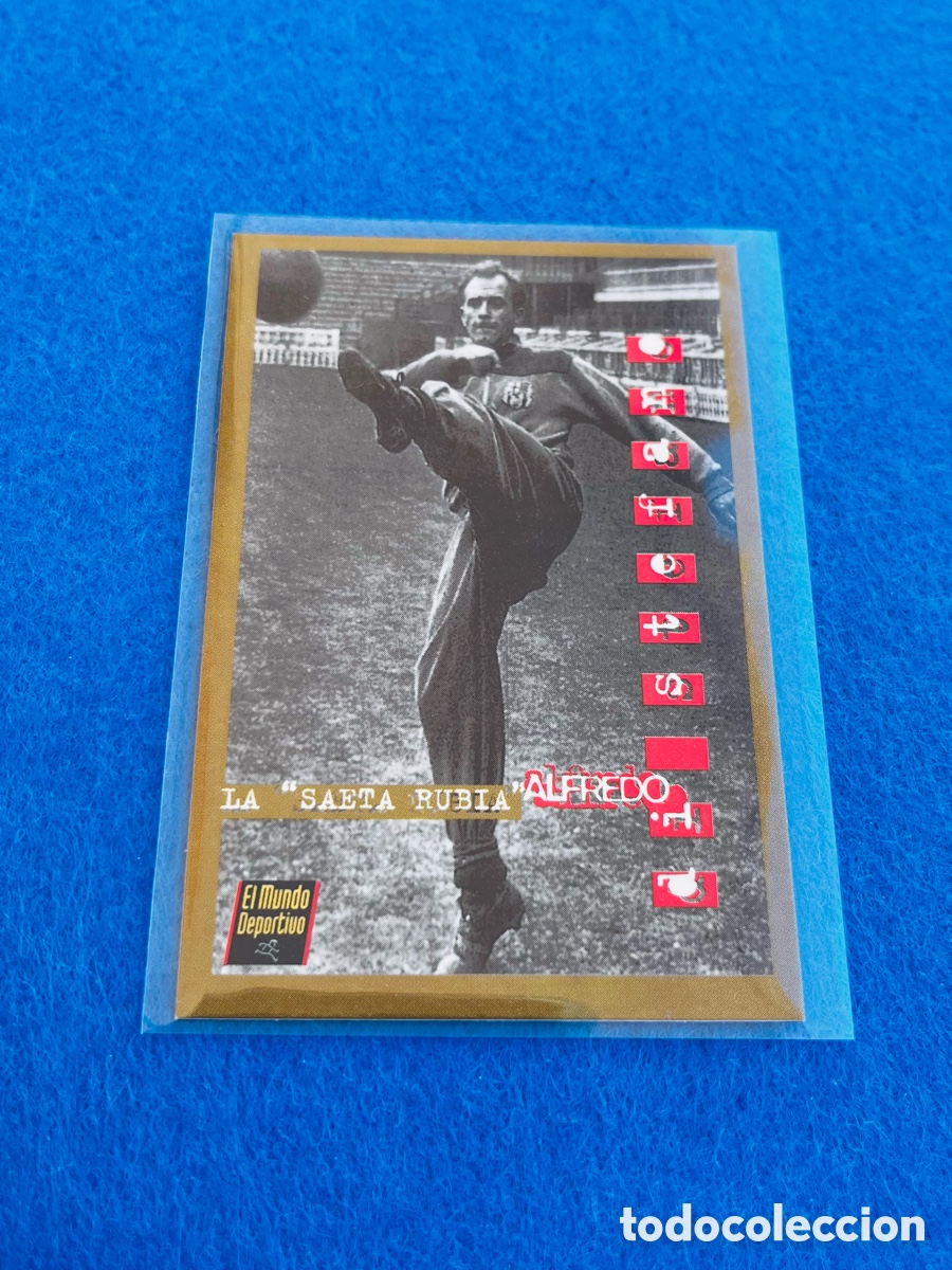 Cromos de F&uacute;tbol: Cromo EL MUNDO DEPORTIVO 1995 - &Aacute;LBUM DE ORO DEL BAR&Ccedil;A- DI STEFANO LA SAETA RUBIA CON EL BARCELONA