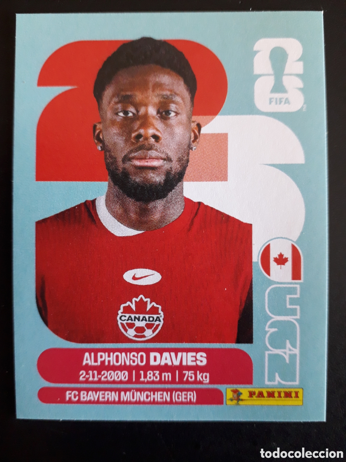 Cromos de F&uacute;tbol: DAVIES CANAD&Aacute; CAN 3 MUNDIAL F&Uacute;TBOL 2026 FIFA WORLD CUP PANINI SIN PEGAR PEDIDO M&Iacute;NIMO 3&euro;.