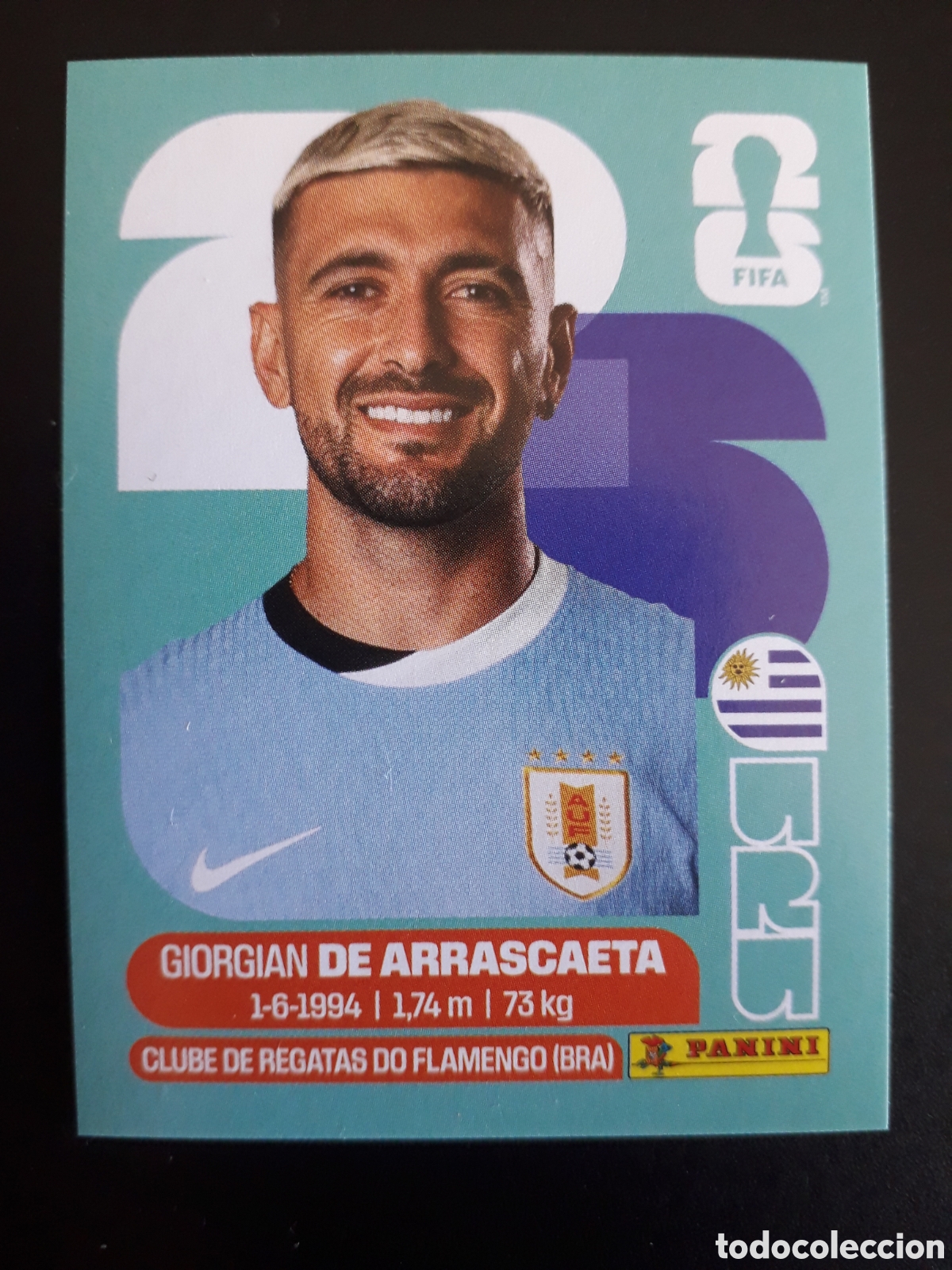 Cromos de F&uacute;tbol: DE ARRASCAETA URUGUAY URU 11 MUNDIAL F&Uacute;TBOL 2026 FIFA WORLD CUP PANINI SIN PEGAR PEDIDO M&Iacute;NIMO 3&euro;