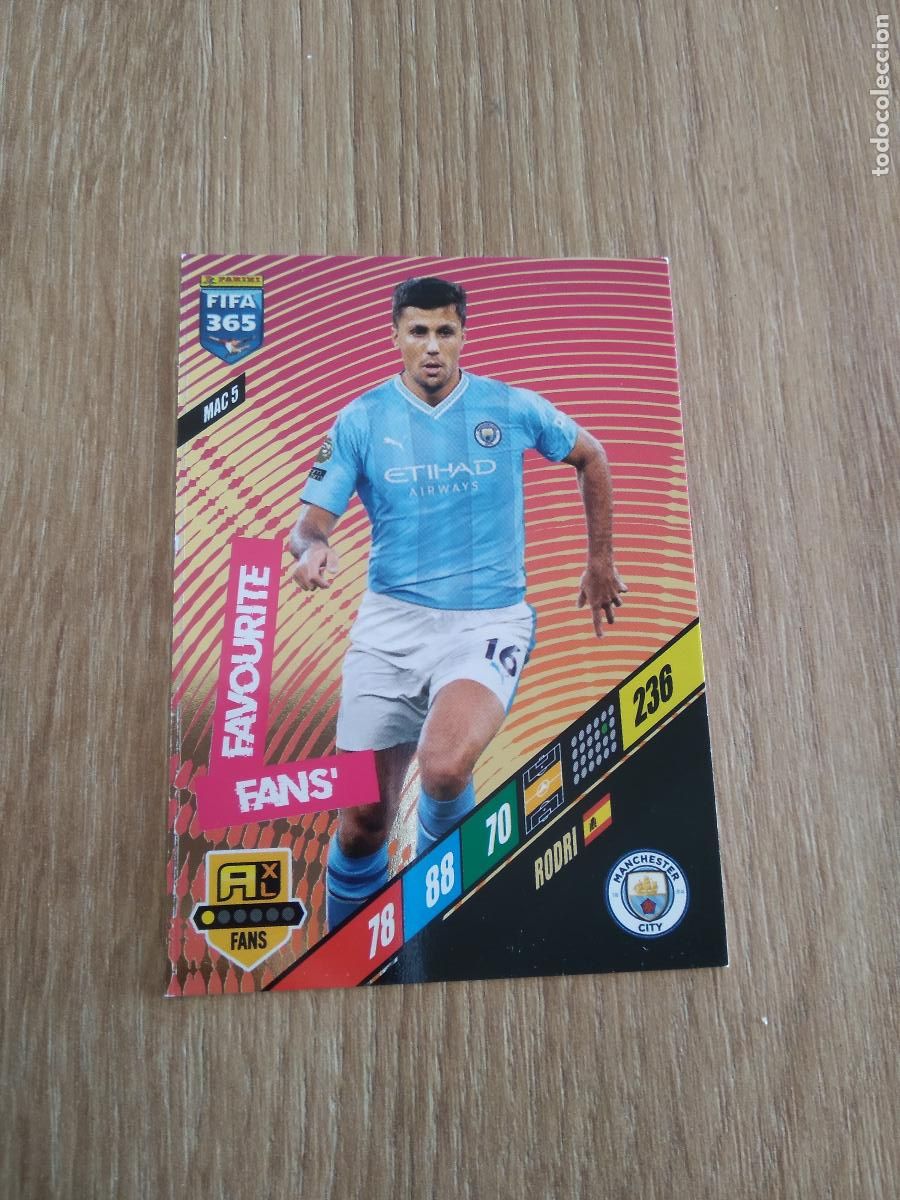 Cromos de F&uacute;tbol: MAC 5 RODRI MANCHESTER CITY CROMO FUTBOL PANINI ADRENALYN 23-24 FIFA 365 2023-2024