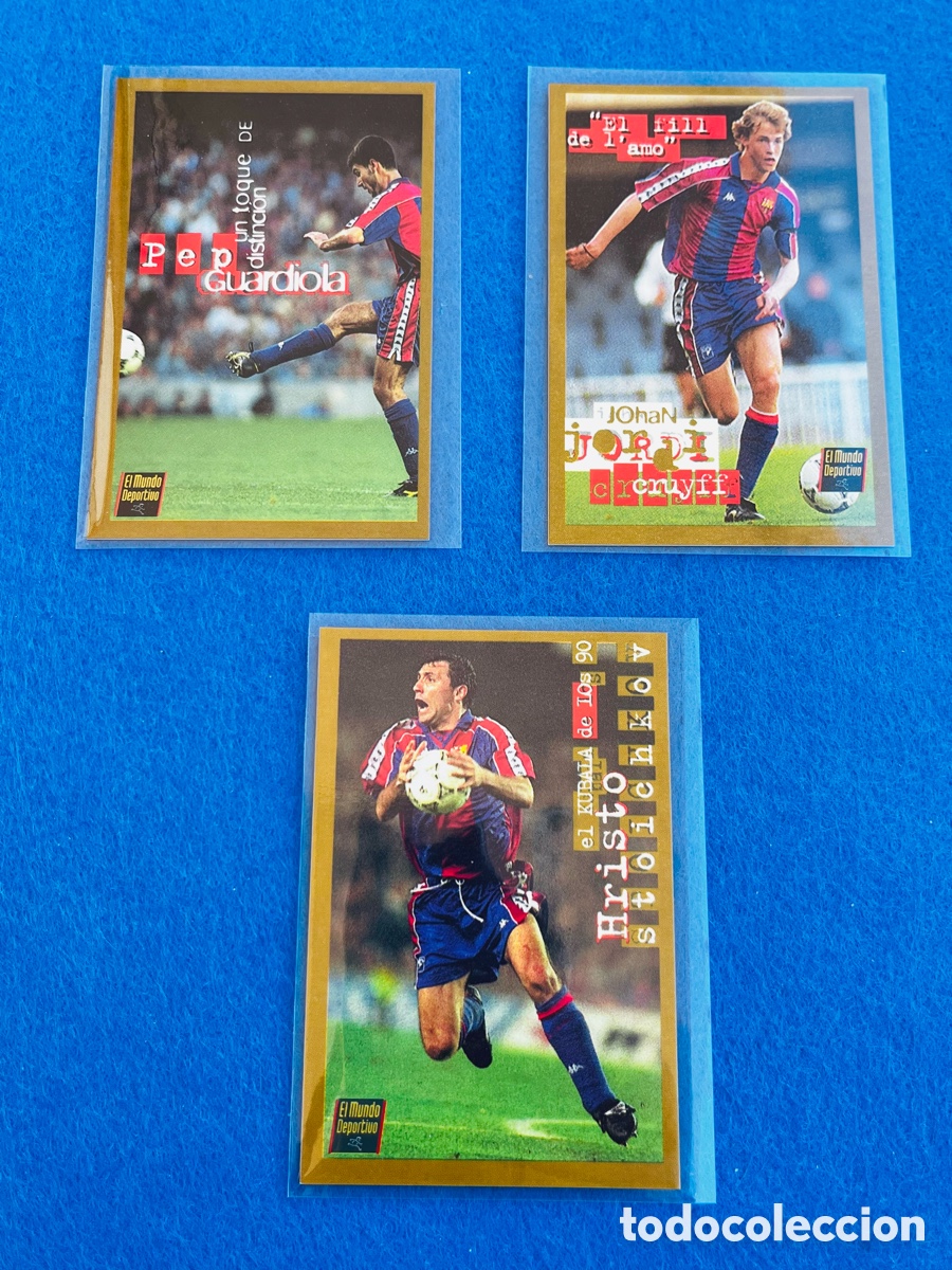 Cromos de F&uacute;tbol: Guardiola/Cruyff/Stoichkov Lote &ldquo;Mundo Deportivo 1995&rdquo;