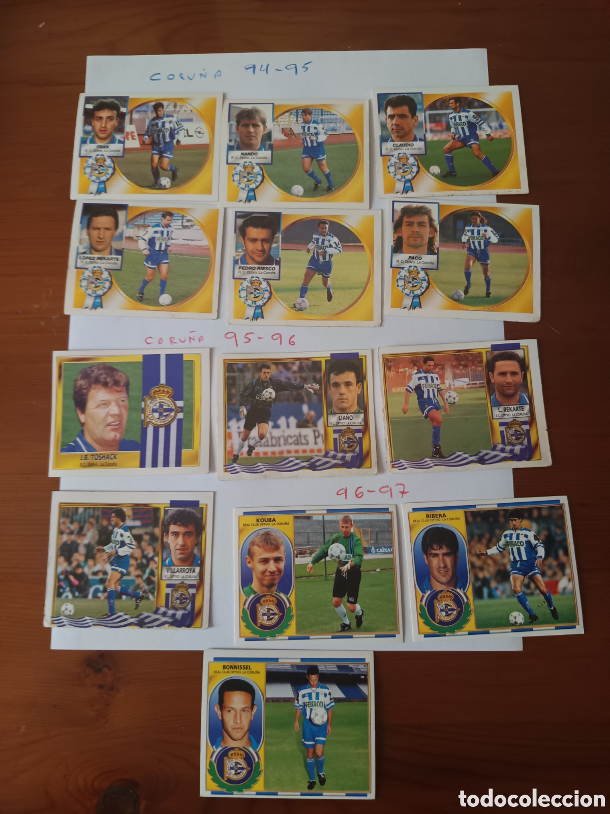 Cromos de F&uacute;tbol: CORU&Ntilde;A, CROMOS VARIOS A&Ntilde;OS94-97