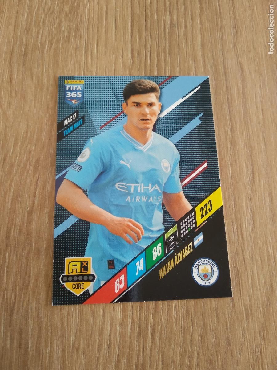 Cromos de F&uacute;tbol: MAC 17 JULIAN ALVAREZ MANCHESTER CITY CROMO FUTBOL PANINI ADRENALYN 23-24 FIFA 365 2023-2024