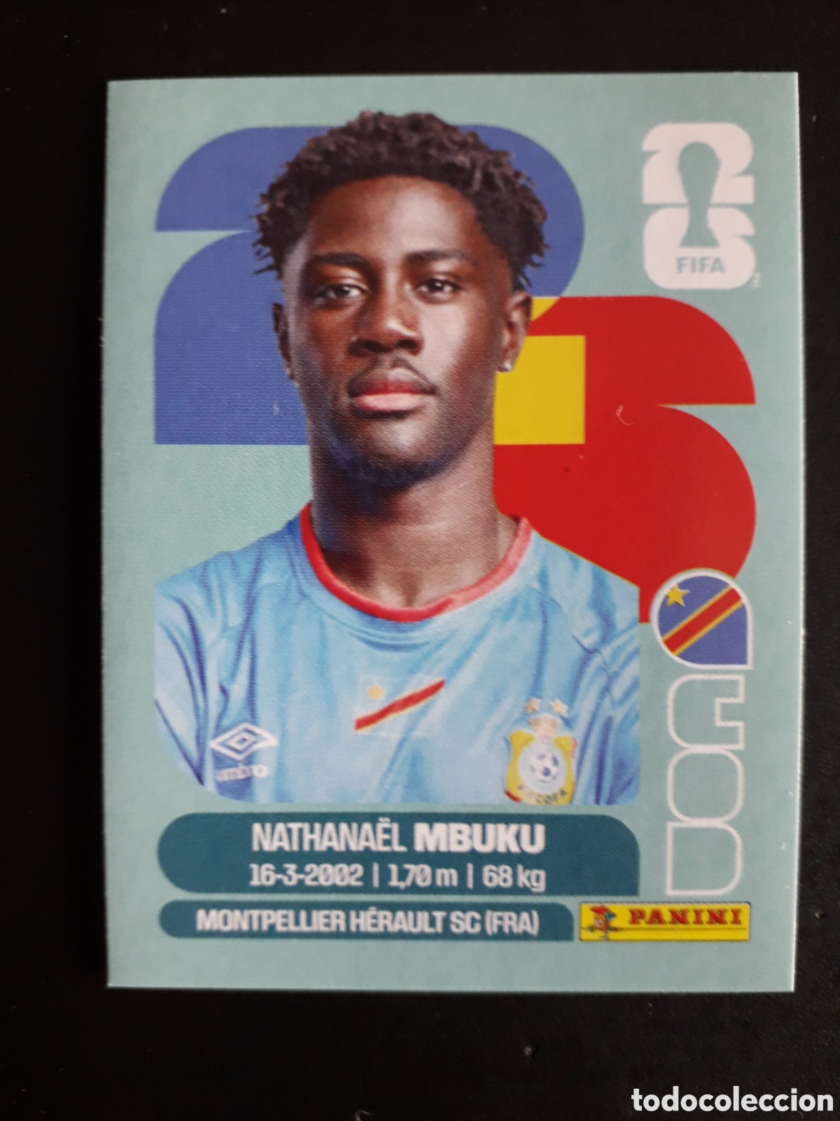 Cartes &agrave; collectionner de Football: MBUKU CONGO COD 20 MUNDIAL F&Uacute;TBOL 2026 FIFA WORLD CUP PANINI SIN PEGAR PEDIDO M&Iacute;NIMO 3&euro;