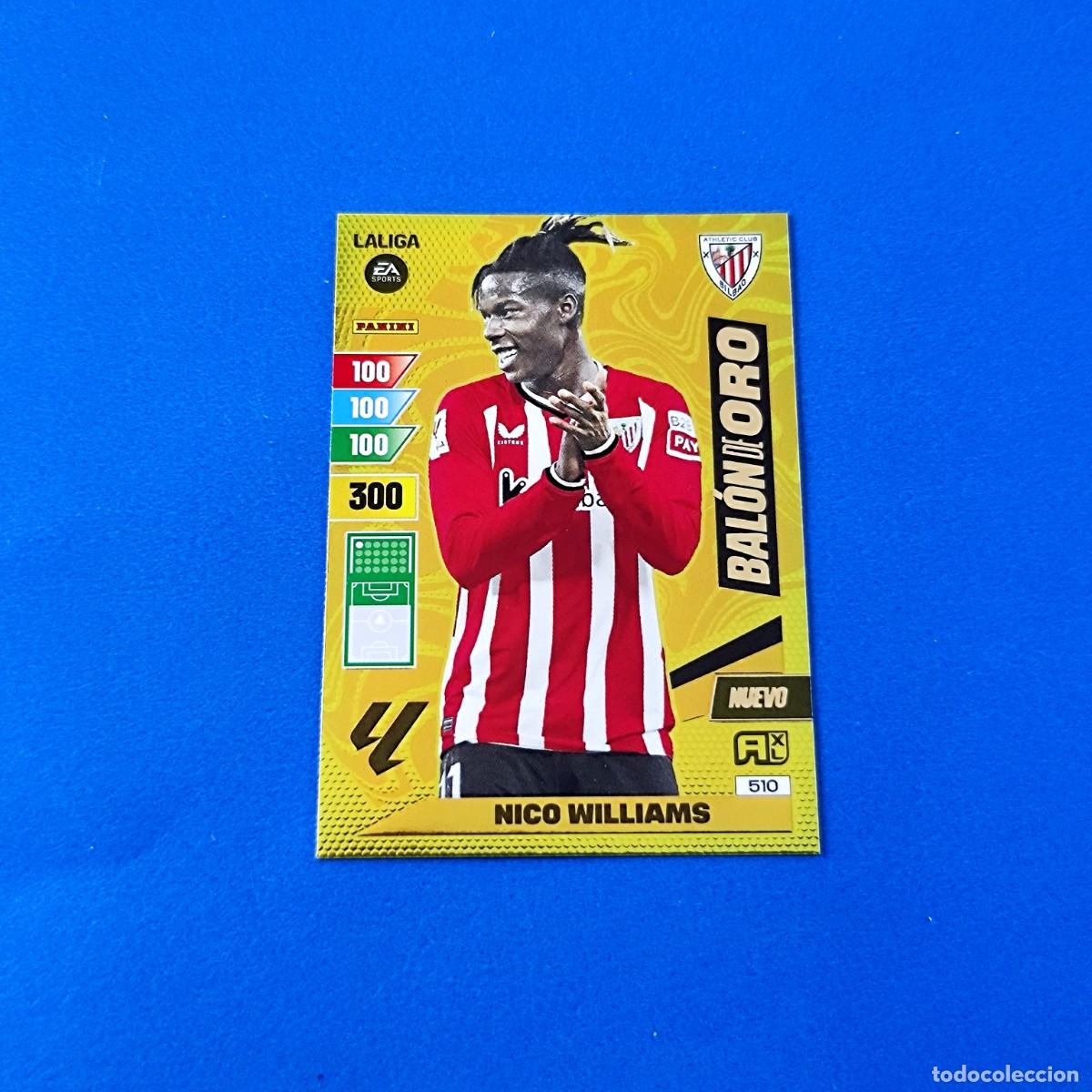 Fu&szlig;ball-Sticker: Adrenalyn 2023 2024 / 23 24 Nuevo Bal&oacute;n de Oro Nico Williams 510 Athletic Club de Bilbao