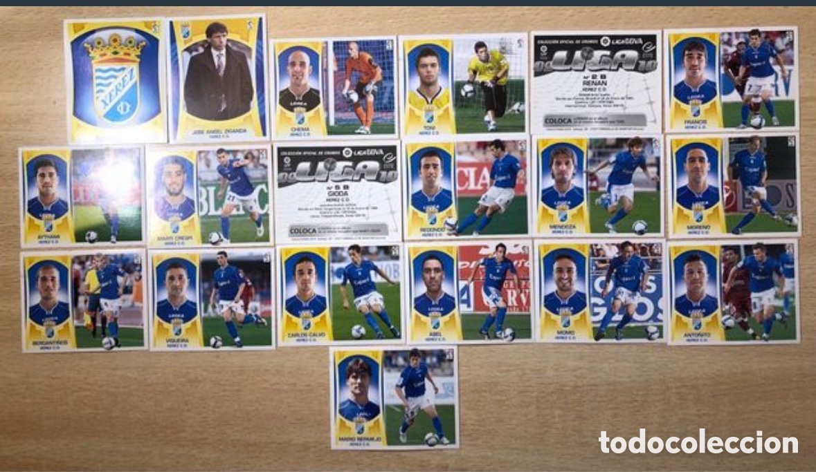 Cromos de F&uacute;tbol: 19 cromos Xerez CD Ediciones Este 09-10 con 2 colocas
