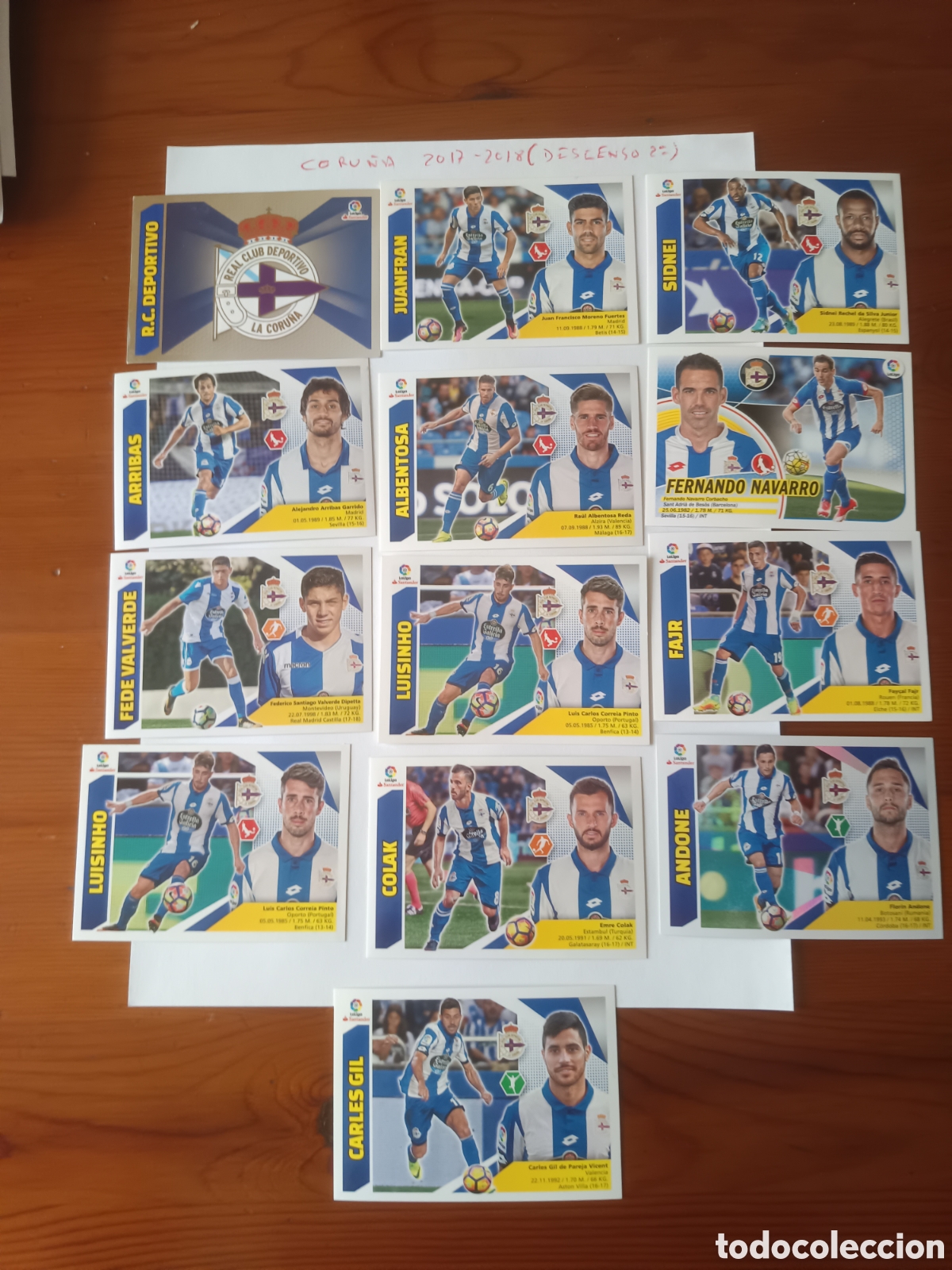 Cromos de F&uacute;tbol: CORU&Ntilde;A CROMOS 2017-2018 DESCENSO A 2&deg;