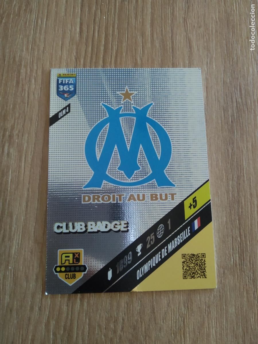 Cromos de F&uacute;tbol: OLM 4 ESCUDO OLYMPIQUE MARSELLA CROMO FUTBOL PANINI ADRENALYN 23-24 FIFA 365 2023-2024
