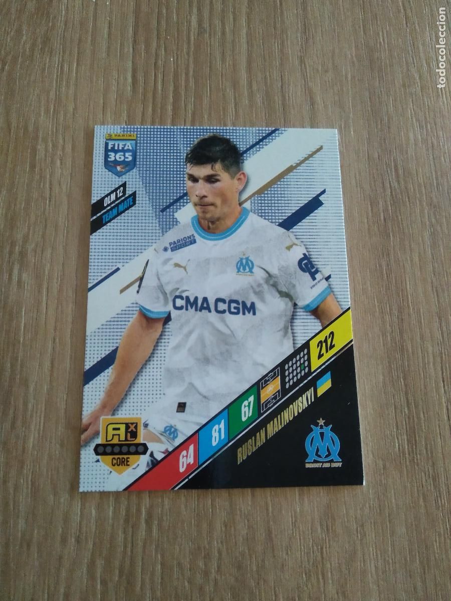 Cromos de Futebol: OLM 12 RUSLAN MALINOVSKYI OLYMPIQUE MARSELLA CROMO FUTBOL PANINI ADRENALYN 23-24 FIFA 365 2023-2024