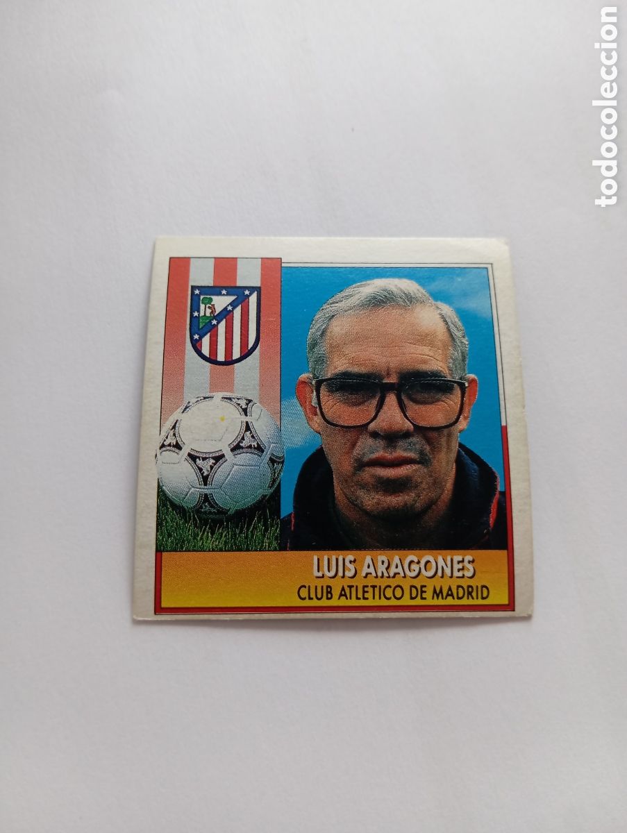 Fu&szlig;ball-Sticker: ENTRENADOR LUIS ARAGONES Atl&eacute;tico de Madrid Liga Este 1992 1993 Panini 92 93 NUEVO SIN PEGAR