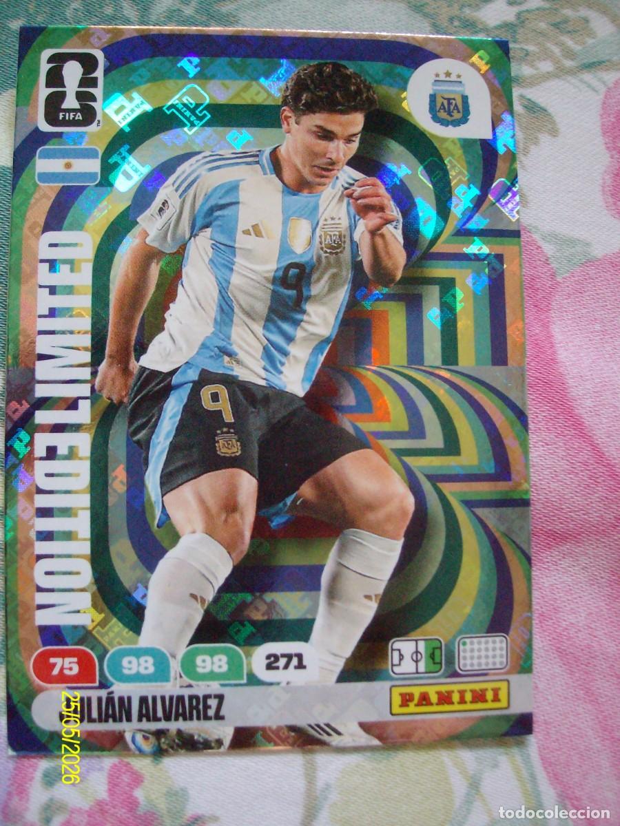 Football Stickers: JULIAN ALVAREZ ARGENTINA LIMITED EDITION FIFA WORLD CUP 2026 PANINI ADRENALYN XL