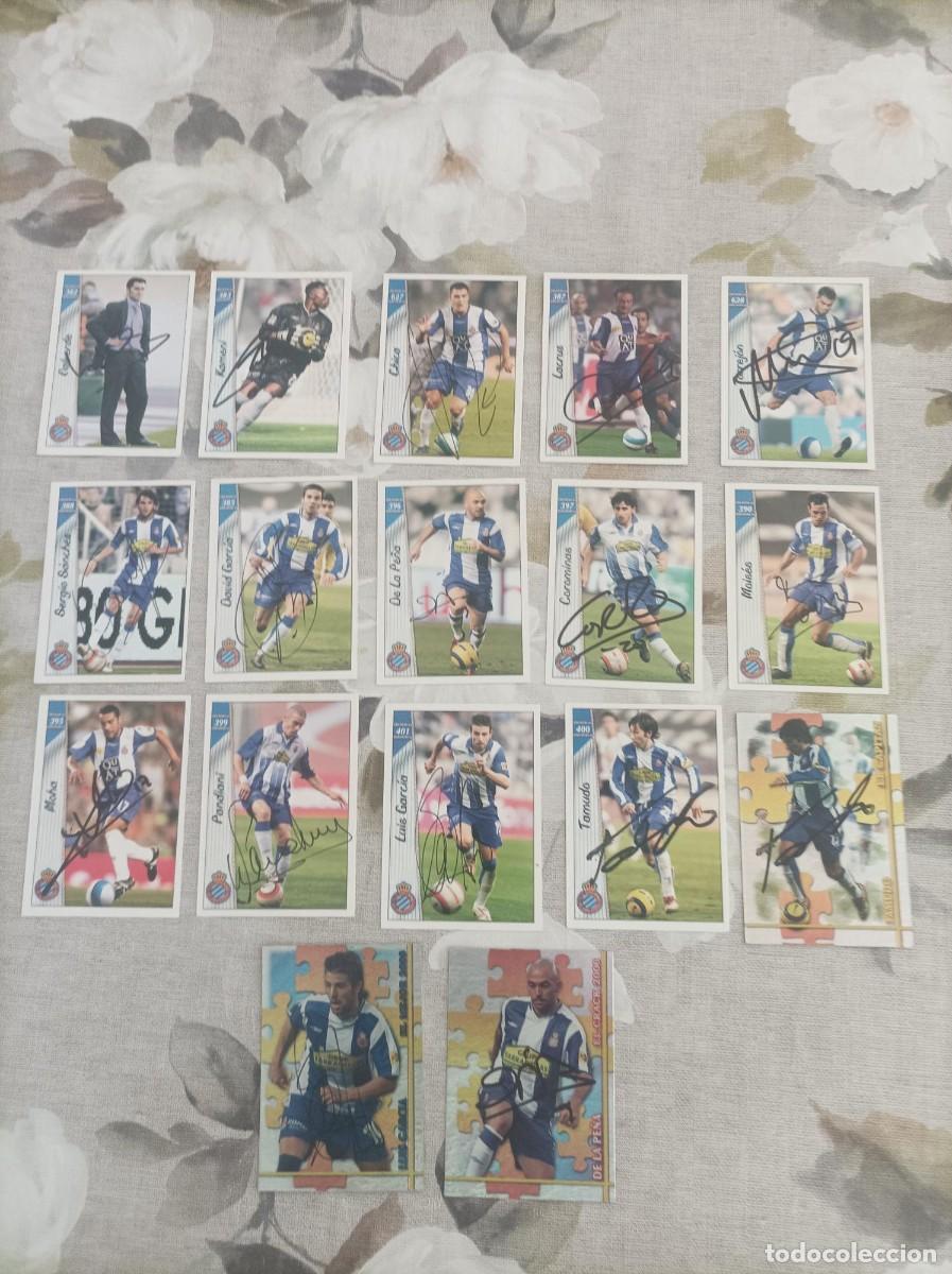Cromos de Futebol: Cromos futbol rcd Espanyol firmados