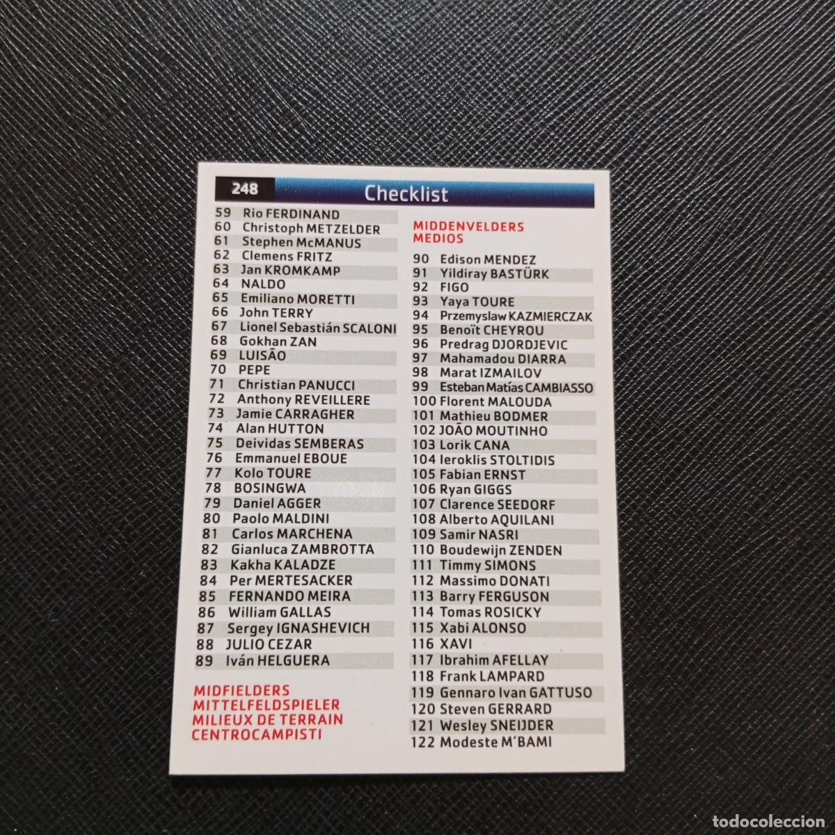 Cromos de F&uacute;tbol: 248 CHECKLIST PANINI TRADING CARDS UEFA CHAMPIONS LEAGUE 2007 2008 - (MD2002-3) PG41