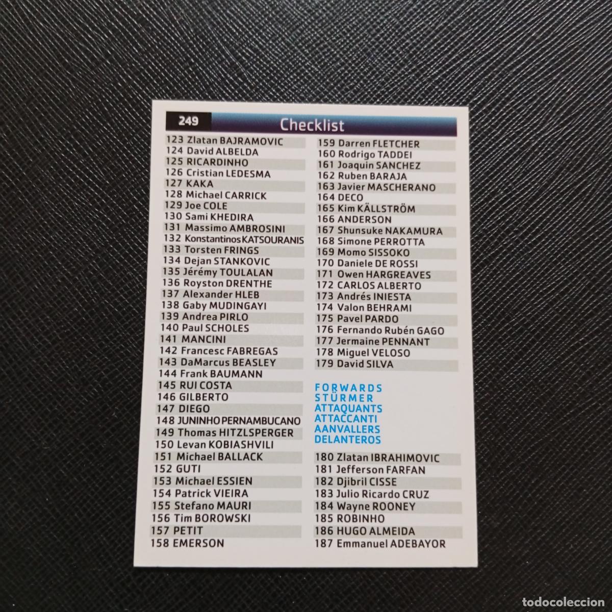 Cromos de F&uacute;tbol: 248 CHECKLIST PANINI TRADING CARDS UEFA CHAMPIONS LEAGUE 2007 2008 - (MD2002-3) PG42
