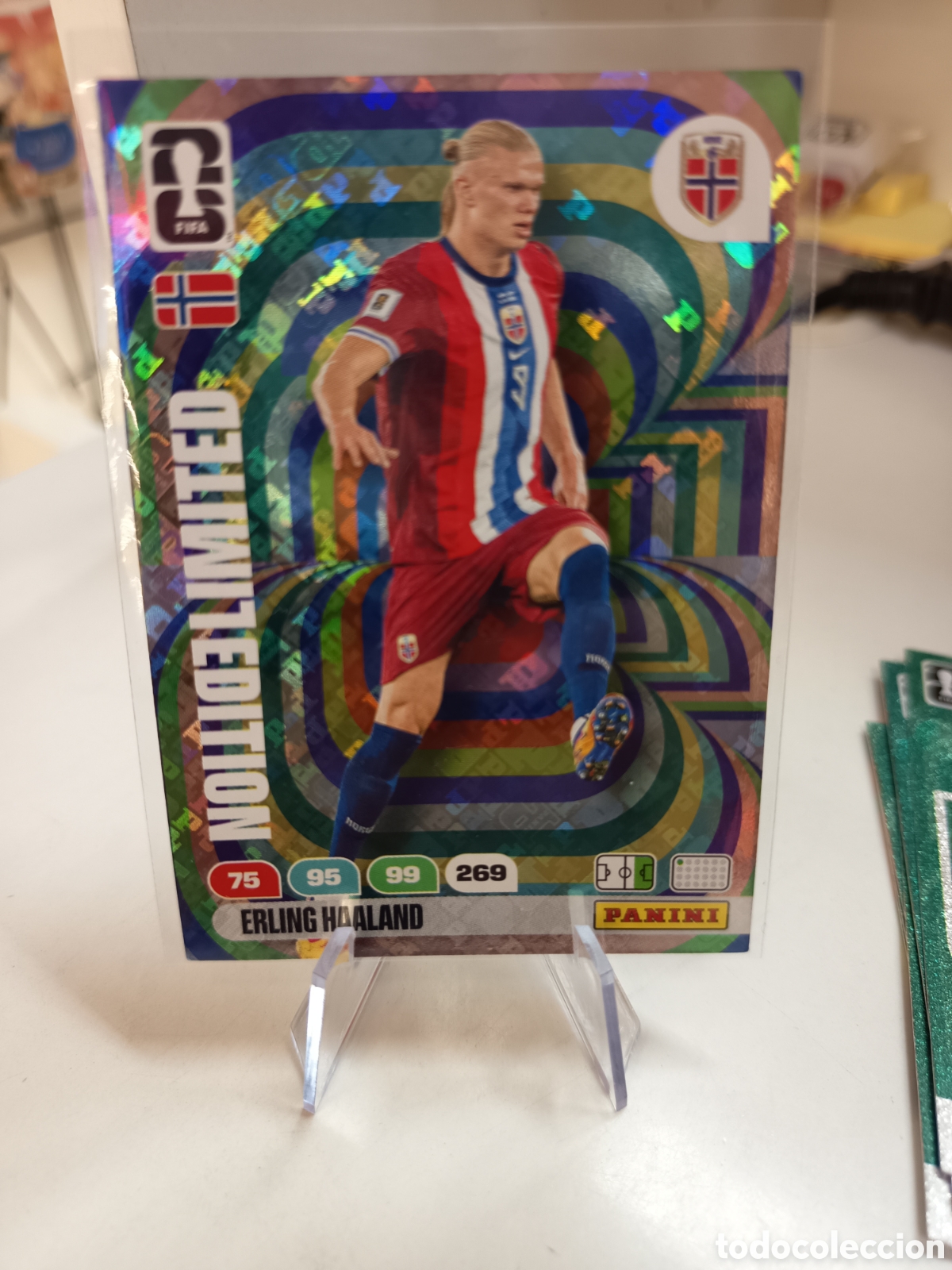 Cromos de F&uacute;tbol: LIMITED HAALAND HOLO WORLD CUP ADRENALYN 2026
