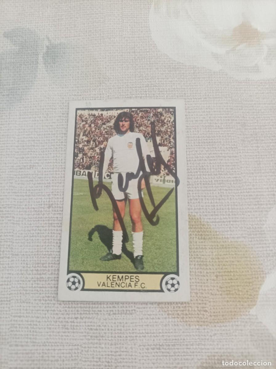 Cromos de F&uacute;tbol: Cromo futbol firmado Mario Kempes