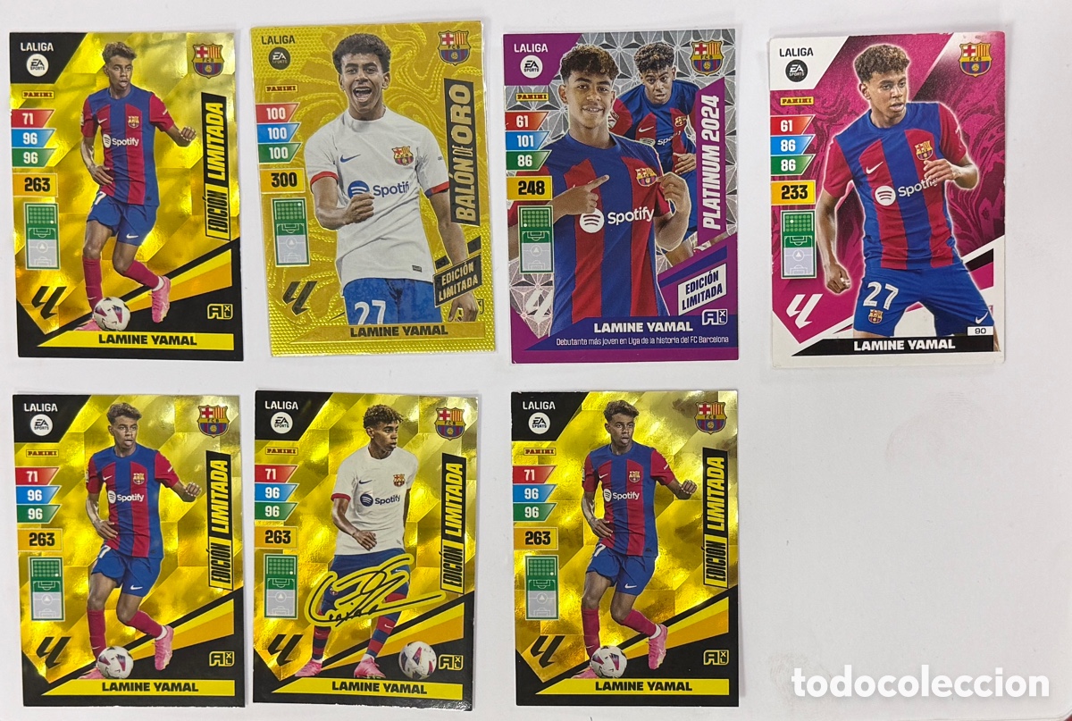 Cromos de F&uacute;tbol: Lote cartas Lamine Yamal Panini Adrenalyn XL edici&oacute;n limitada Bar&ccedil;a