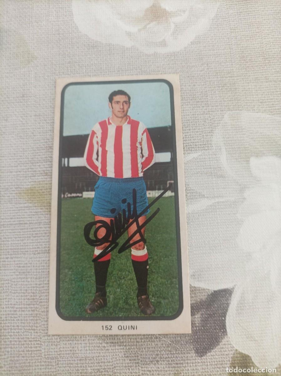 Cromos de F&uacute;tbol: Cromo futbol firmado Quini