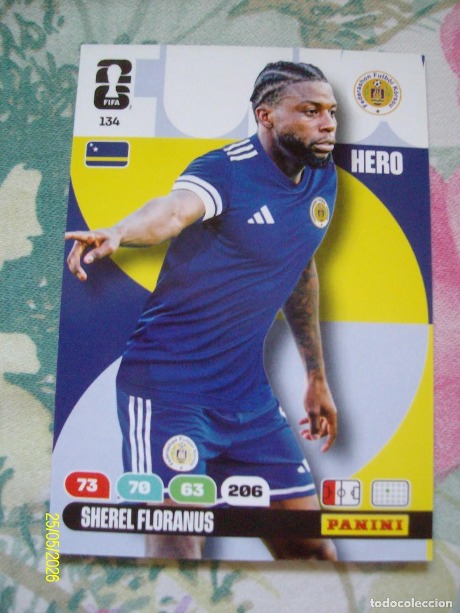 Cromos de F&uacute;tbol: SHEREL FLORANUS CURAZAO N&ordm; 134 FIFA WORLD CUP 2026 PANINI ADRENALYN XL