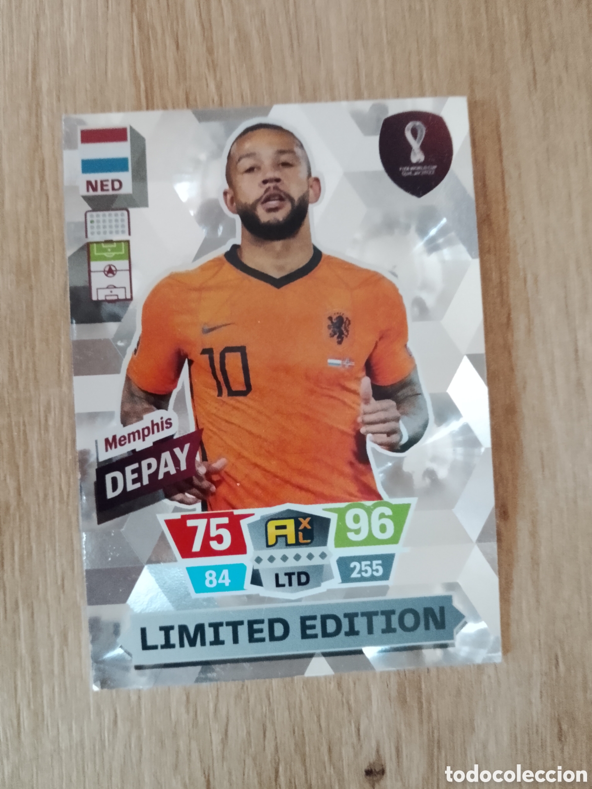 Cromos de F&uacute;tbol: MEMPHIS DEPAY HOLANDA PAISES BAJOS EDICI&Oacute;N LIMITADA CROMO FUTBOL ADRENALYN MUNDIAL 2022 PANINI