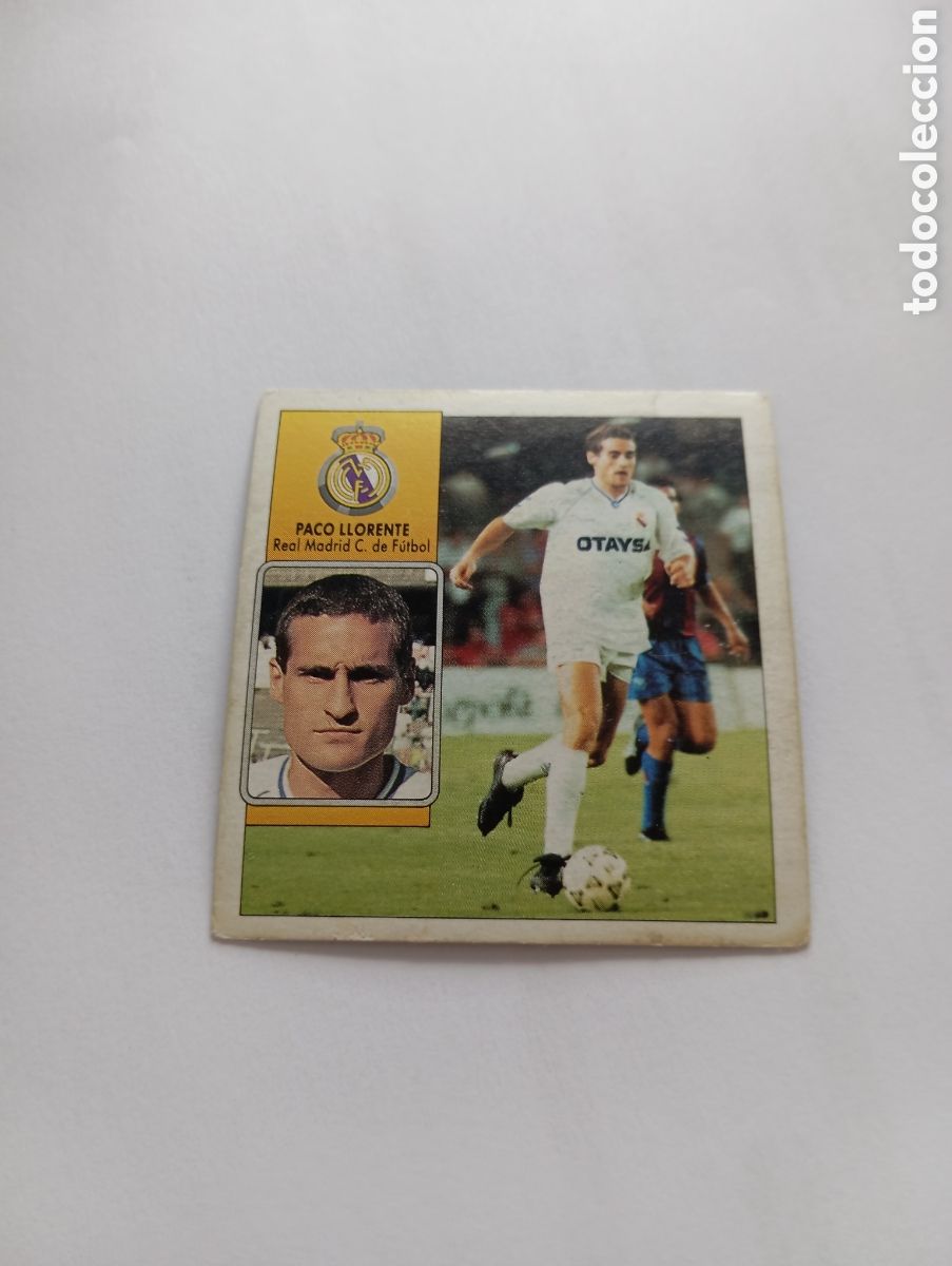 Cromos de F&uacute;tbol: PACO LLORENTE Real Madrid Liga Este 1992 1993 Panini 92 93 NUEVO SIN PEGAR