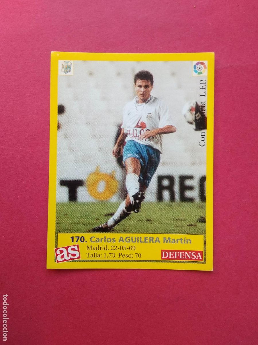 Cromos de F&uacute;tbol: DIARIO AS LIGA 95 96 1995 1996 CROMO NUNCA PEGADO TENERIFE N&ordm; 170 AGUILERA