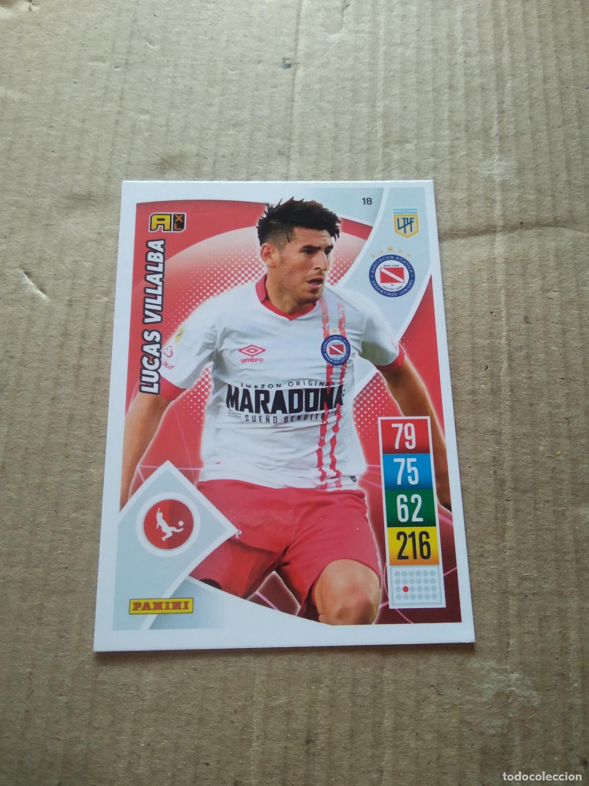 Cromos de F&uacute;tbol: 18 LUCAS VILLALBA ARGENTINOS JUNIORS CROMO FUTBOL ARGENTINO 21-22 PANINI ARGENTINA 2021-2022