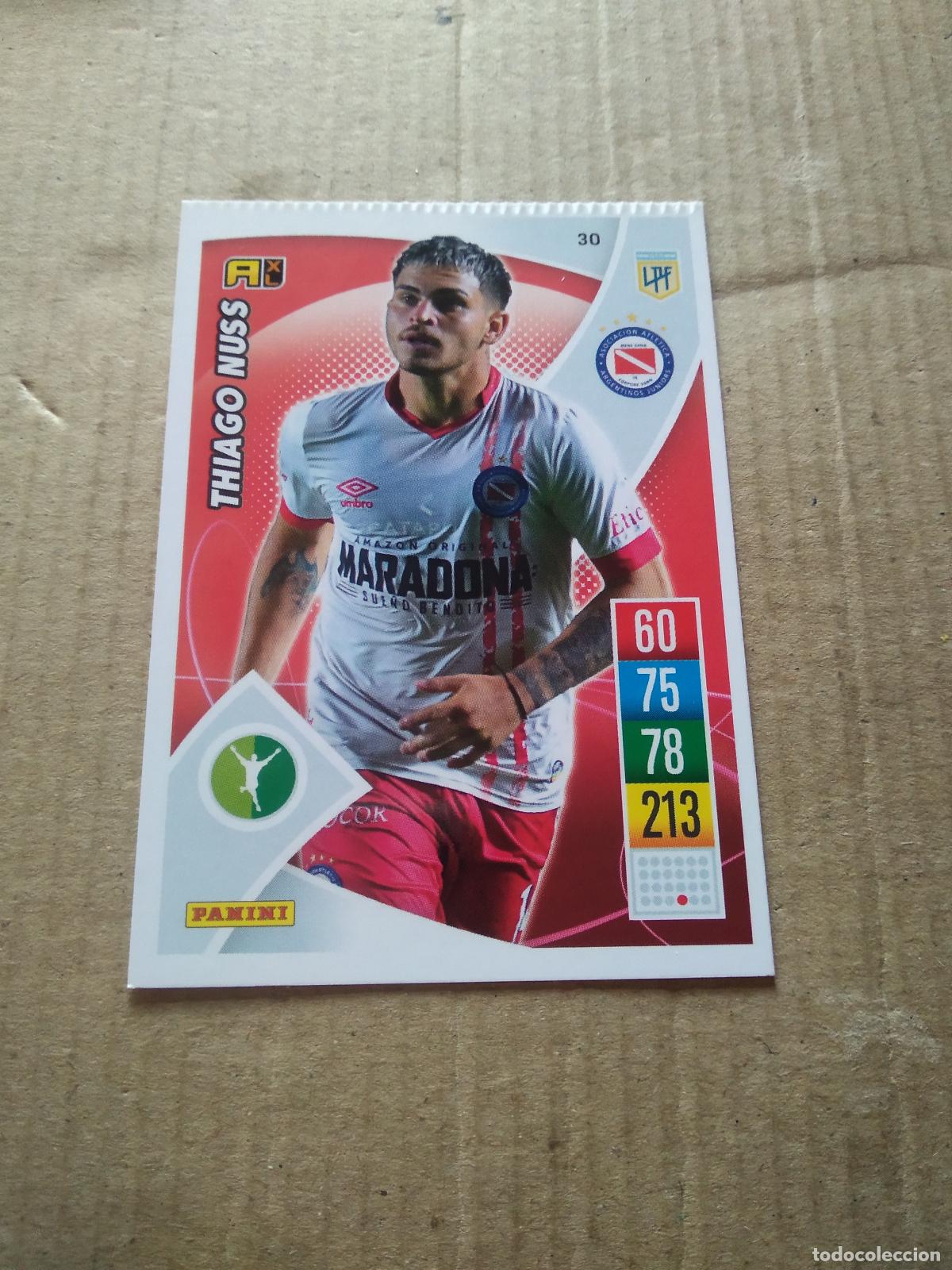 Cromos de F&uacute;tbol: 30 THIAGO NUSS ARGENTINOS JUNIORS CROMO FUTBOL ARGENTINO 21-22 PANINI LIGA ARGENTINA 2021-2022