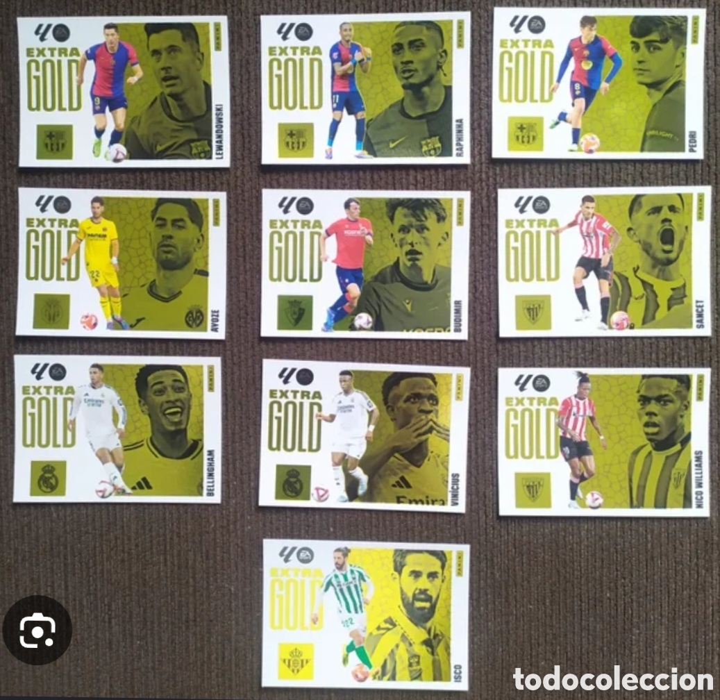 Cartes &agrave; collectionner de Football: Lote 10 extra gold 2025 2026