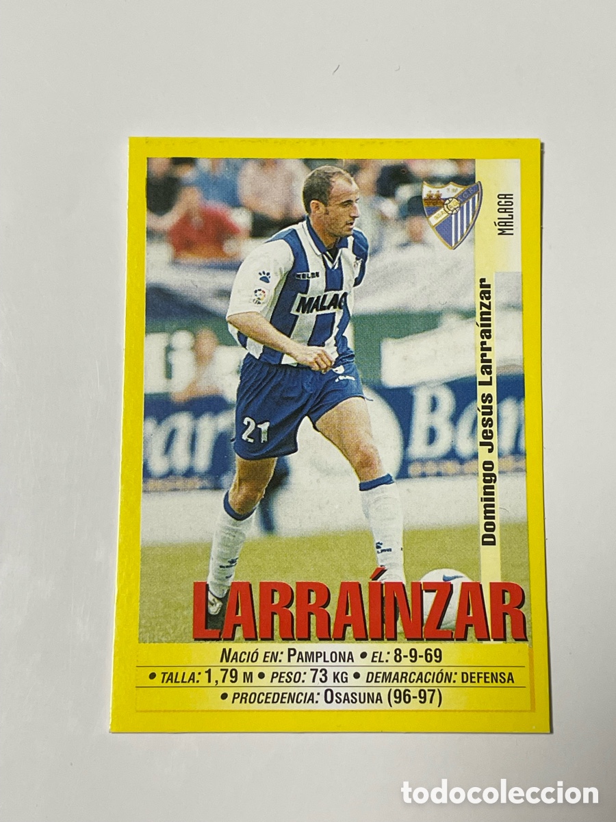 Cromos de F&uacute;tbol: Jes&uacute;s Larrainzar M&aacute;laga Panini 1999/2000 #308