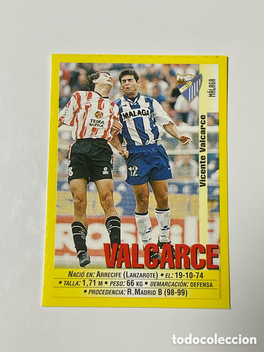 Cromos de F&uacute;tbol: Vicente Valcarce M&aacute;laga Panini 1999/2000 #311