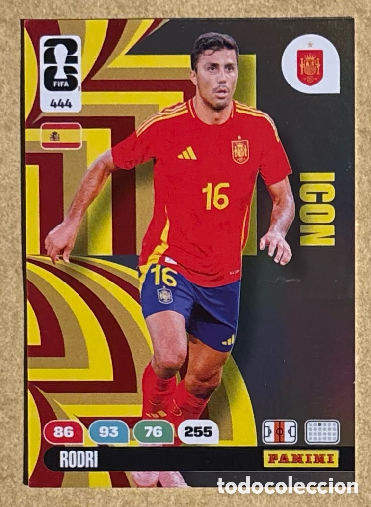 Cromos de F&uacute;tbol: RODRI (ESPA&Ntilde;A). CARTA ICON PANINI ADRENALYN XL FIFA WORLD CUP 2026. #444.